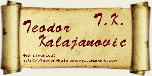 Teodor Kalajanović vizit kartica